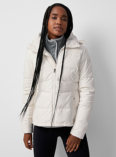 The North Face Ivory White Metropolis slim-fit puffer coat for women