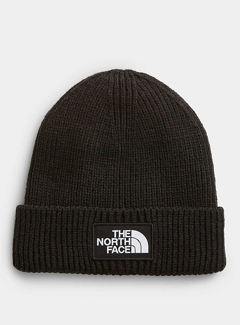 The North Face Black Logo patch monochrome tuque for women