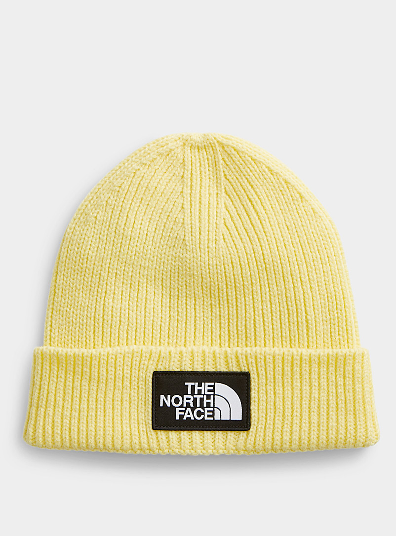 The North Face Golden Yellow Logo patch monochrome tuque for women