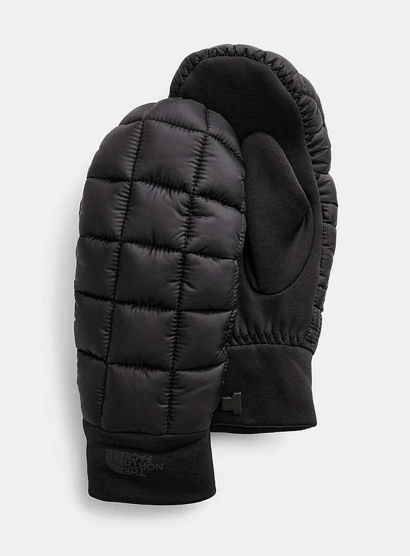 The North Face Black Thermoball quilted mittens for women