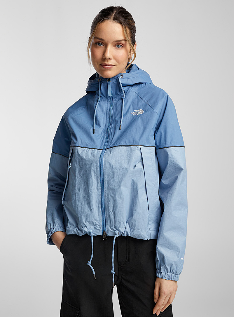 The North Face: L'imperméable carré à capuche Antora Bleu pour femme