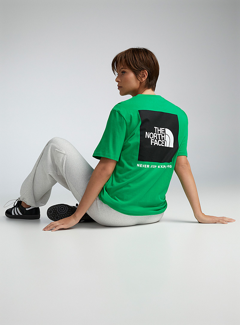 The North Face: Le t-shirt logo Box Vert vif-irlandais-émerau pour femme