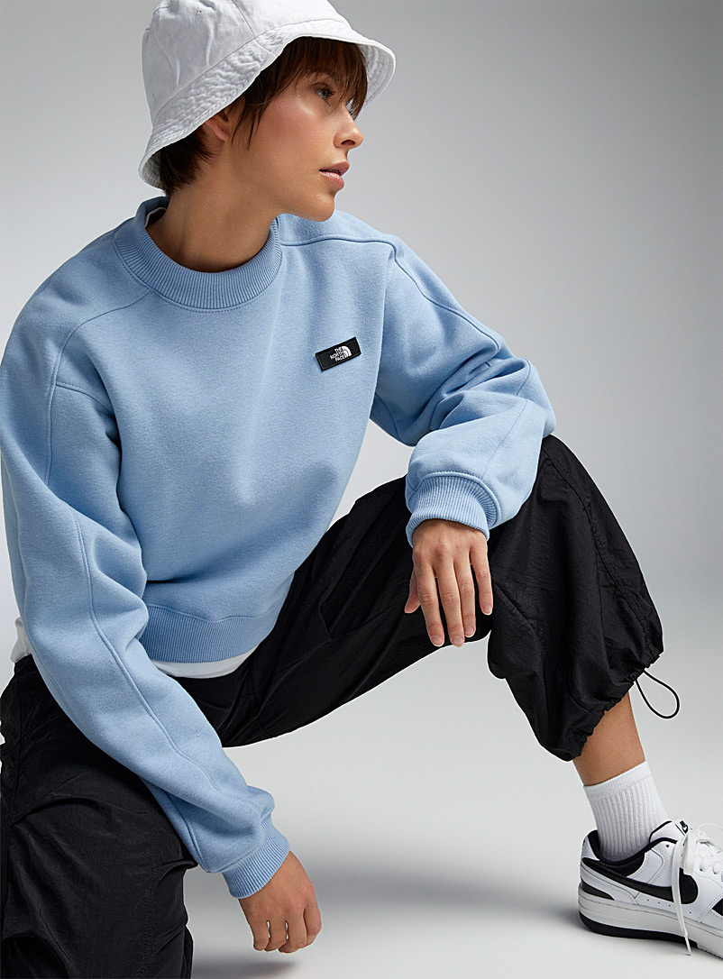 The North Face Light blue Logo patch boxy-fit sweatshirt for women