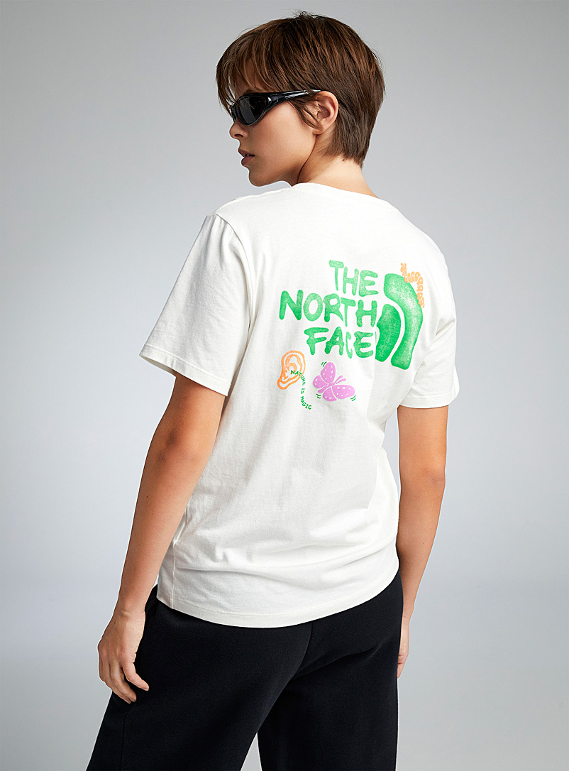 The North Face Off White Colourful nature tee for women