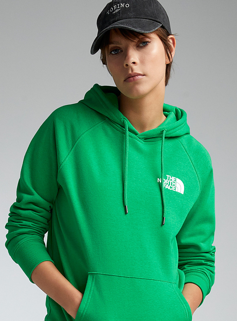 The North Face: Le kangourou vert pigmenté logo Vert pâle-lime pour femme