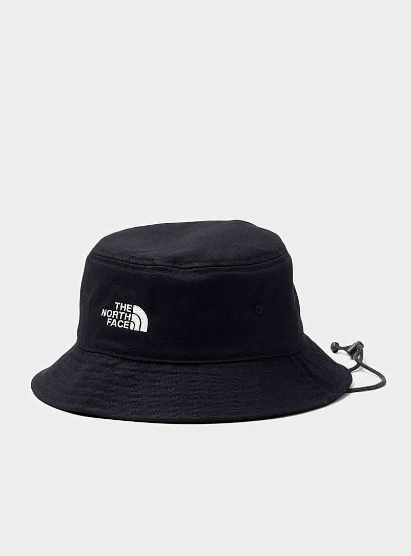 The North Face Black Solid logo bucket hat for men
