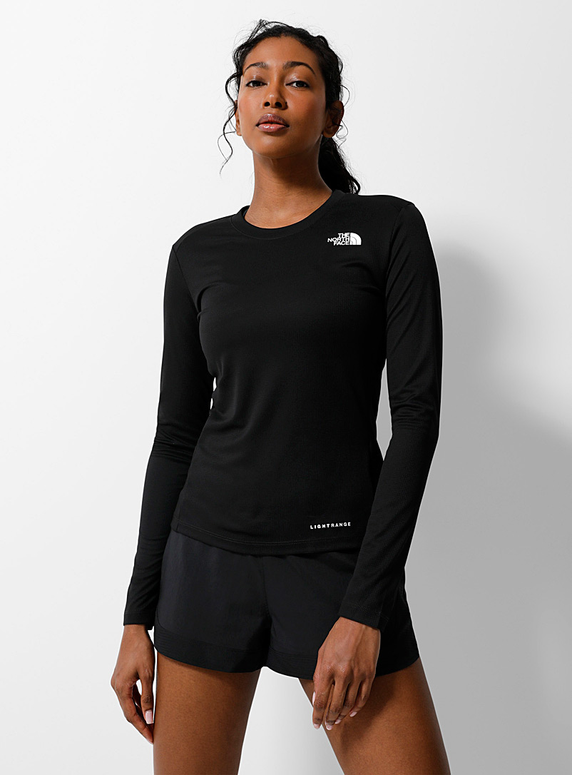 The North Face Black Lightrange check jersey long-sleeve tee for women