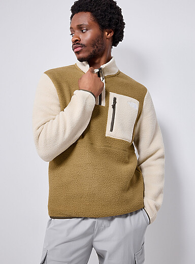 The North Face Slate Grey Yumiori zip-neck polar fleece sweater for men