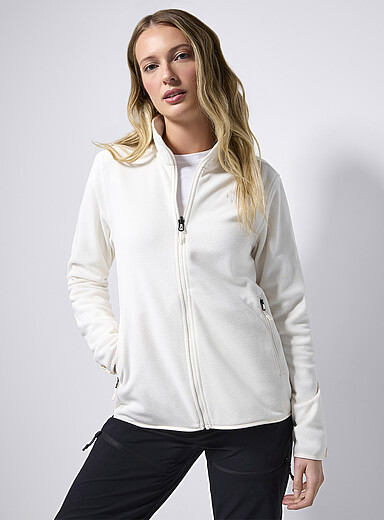 Veste Polaire Zippée Columbia Pour Femme Taille S - Couleur Blanc/ivoire, Occasion En Très Bon état