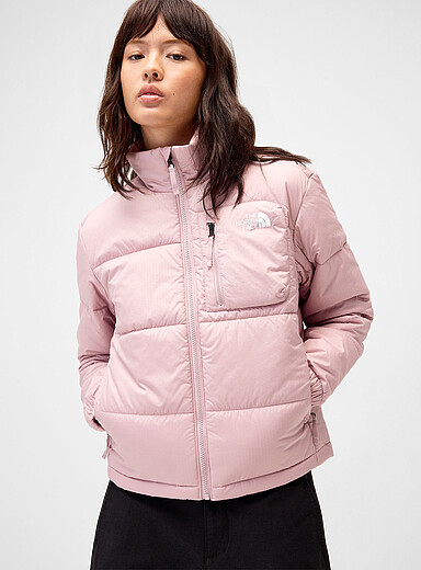 The North Face Pink Nuketo cropped fitted puffer jacket for women