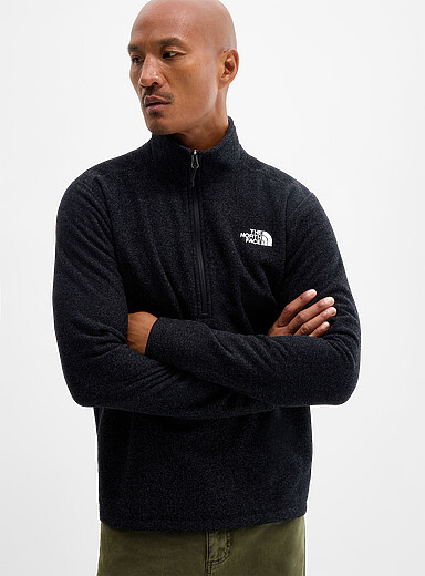 The North Face Black Plush-lined zip-neck sweater for men