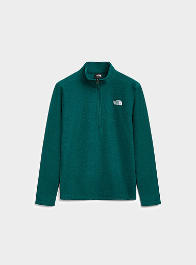 Plush-lined zip-neck sweater
