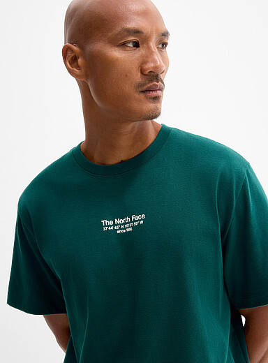 The North Face: Le t-shirt coordonn&eacute;es Vert irlandais - &Eacute;meraude pour homme
