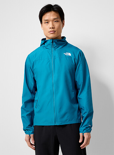 The North Face Teal Fontanales hooded windbreaker jacket for men