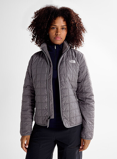 Junction polar-fleece-collar quilted jacket