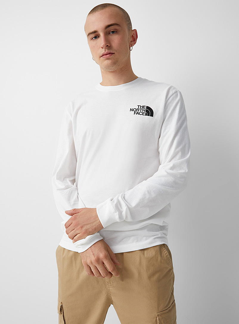 The North Face: Le t-shirt à manches longues logo Box Blanc pour homme