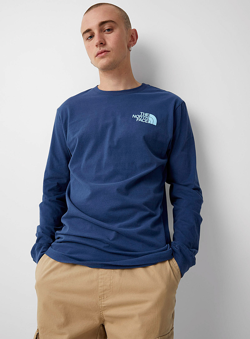The North Face: Le t-shirt logo pic montagneux Bleu moyen-ardoise pour homme