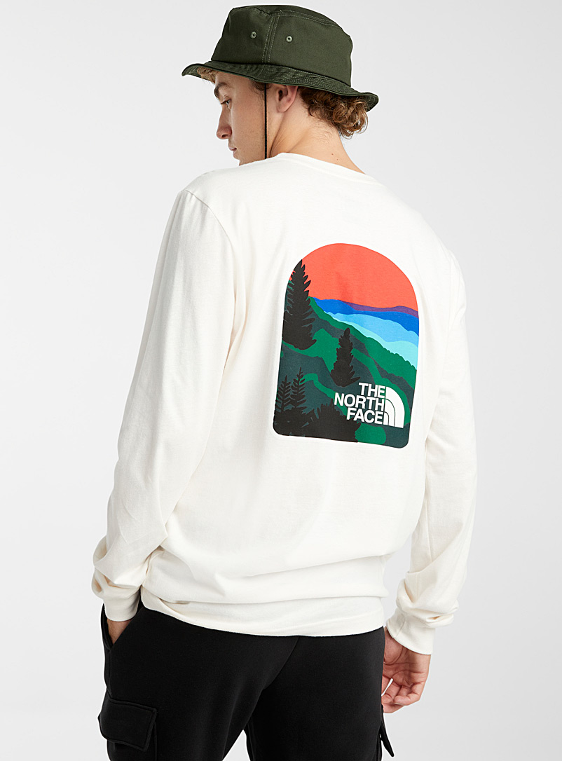 The North Face White Graphic landscape T-shirt for men