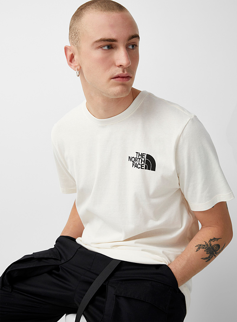 The North Face Cream Beige Box logo T-shirt for men