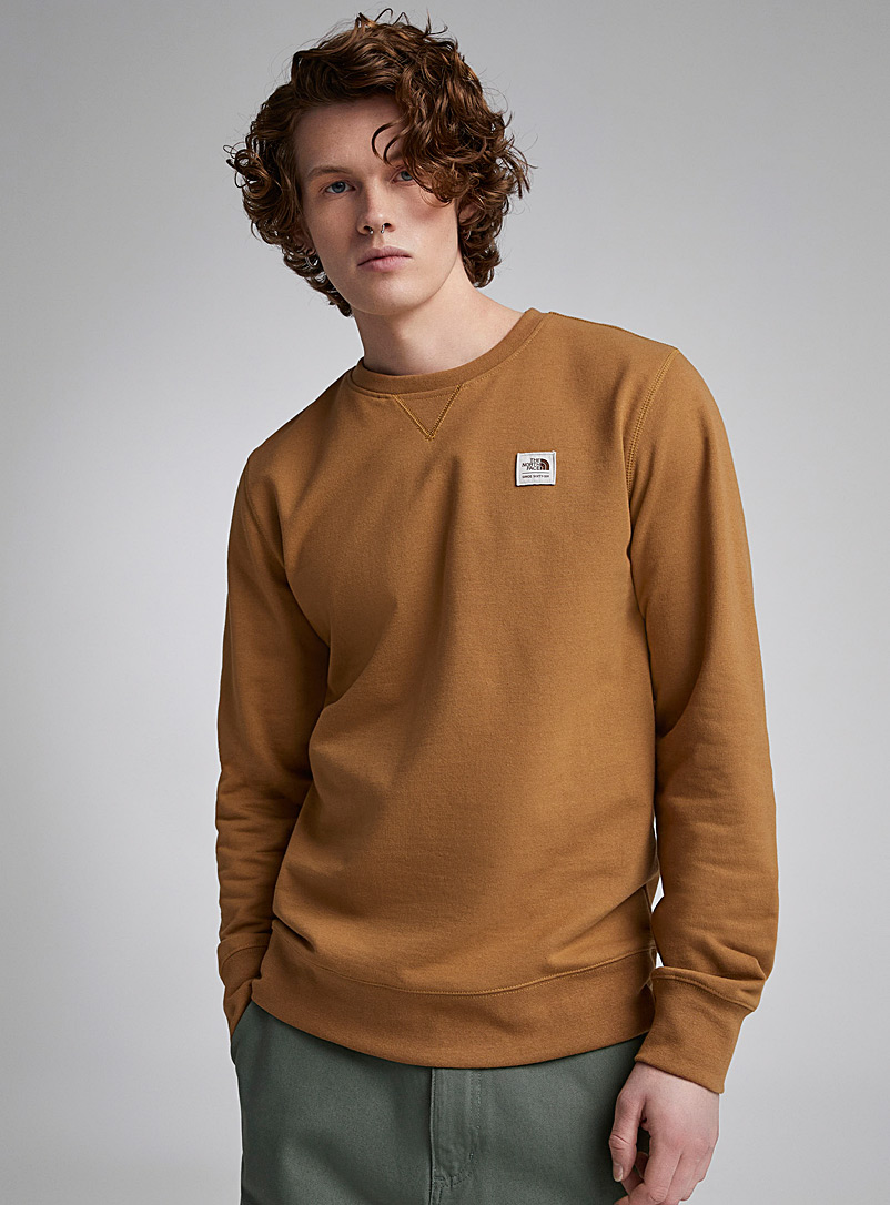 The North Face Brown Recycled Heritage Patch crew-neck sweatshirt for men