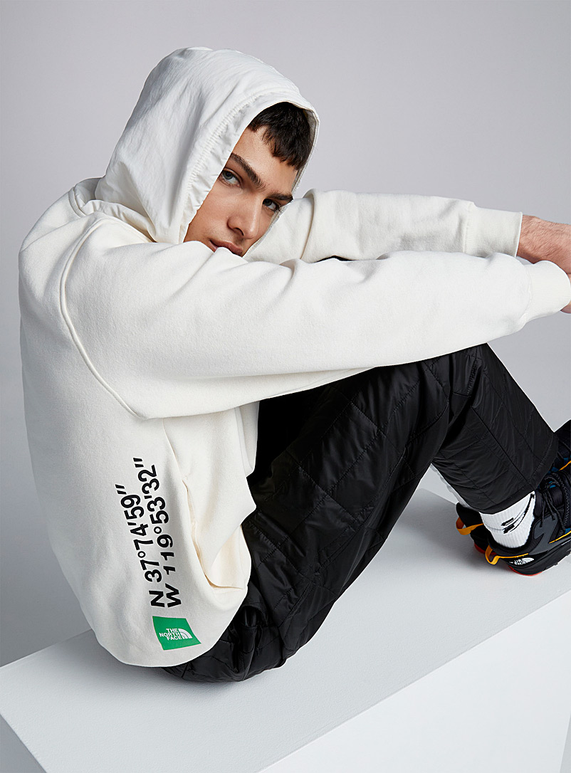 The North Face: Le sweat capuche toile logo coordonnées Blanc pour homme