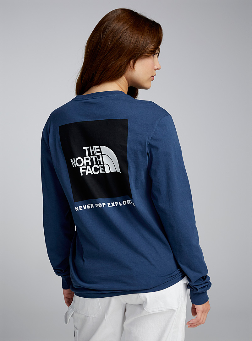 The North Face Dark Blue Box logo T-shirt for women