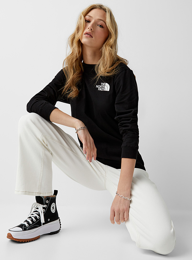 The North Face Black Long sleeve logo T-shirt for women