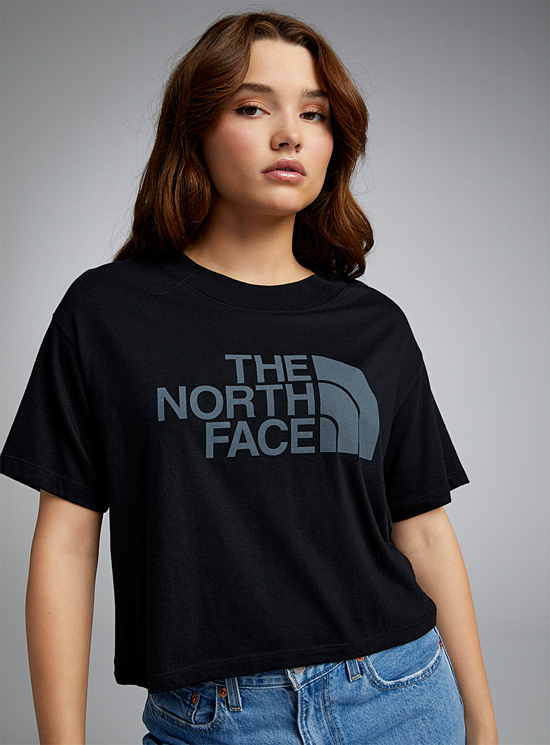 The North Face: Le t-shirt court gros logo Noir pour femme
