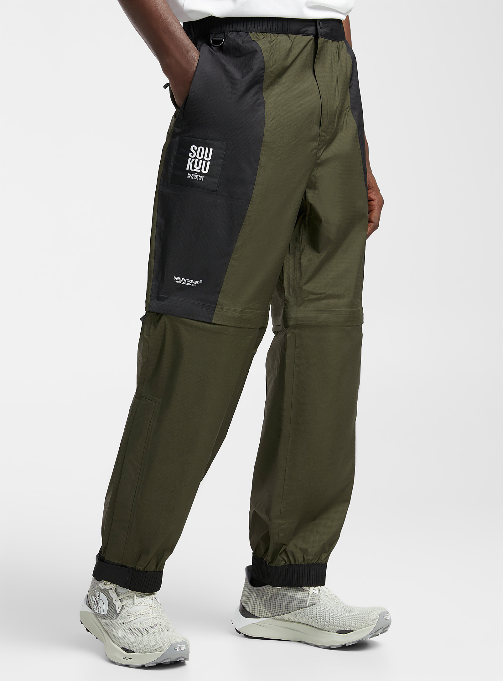 The North Face X Undercover Soukuu Hike Two-tone Convertible Pant In Mossy Green