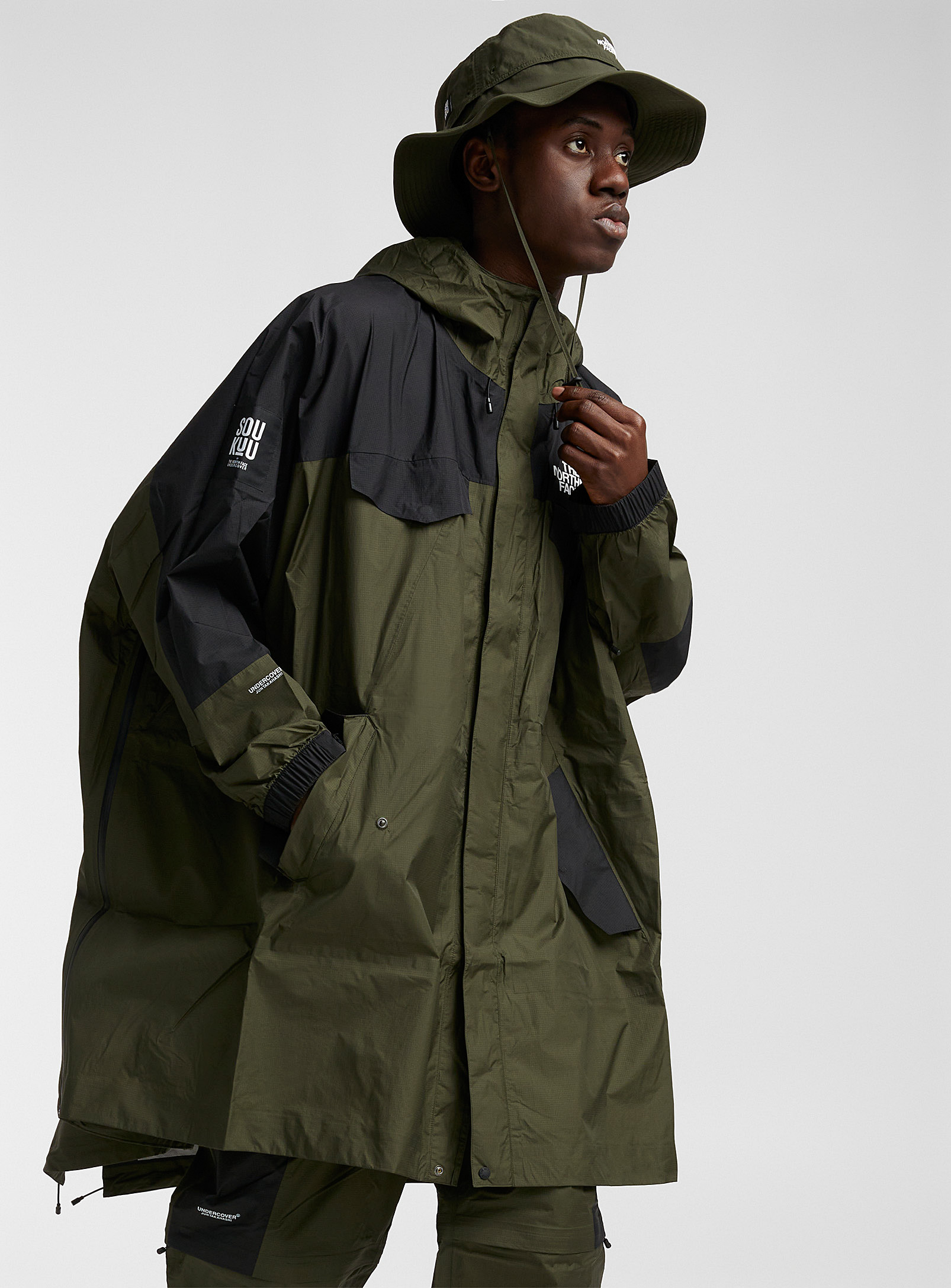 The North Face X Undercover Soukuu Hike Two-tone Packable Parka In Mossy Green