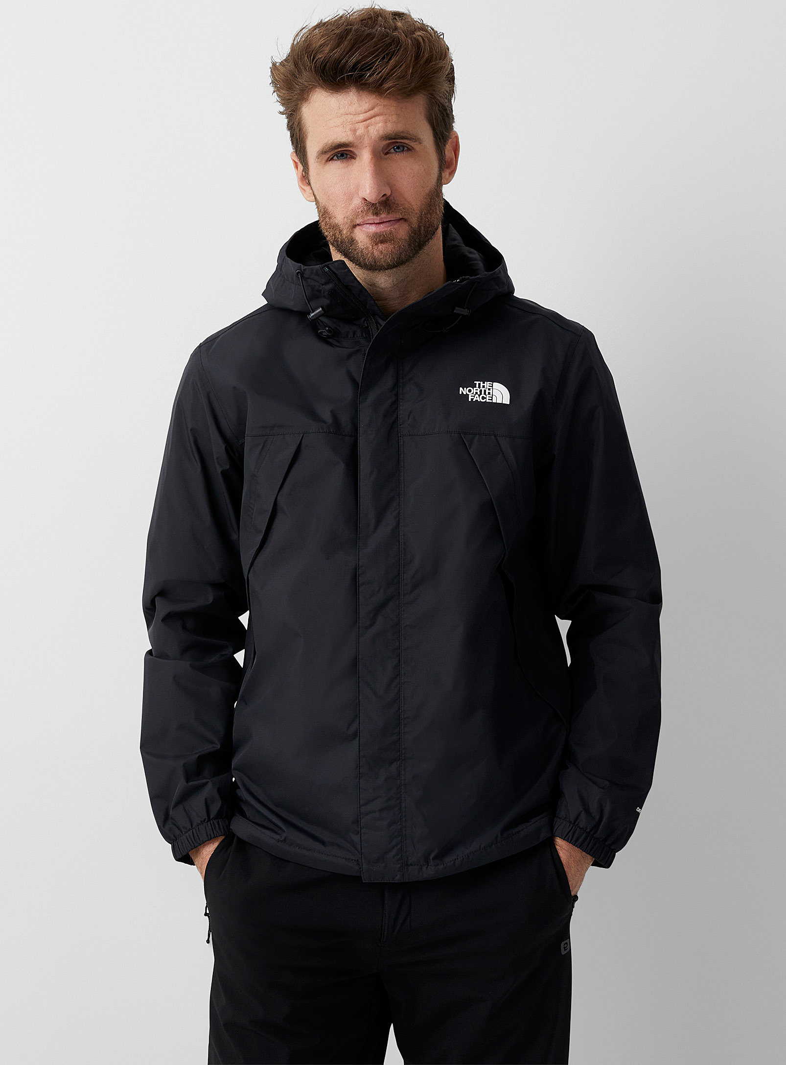The North Face Antora Hooded Raincoat In Black