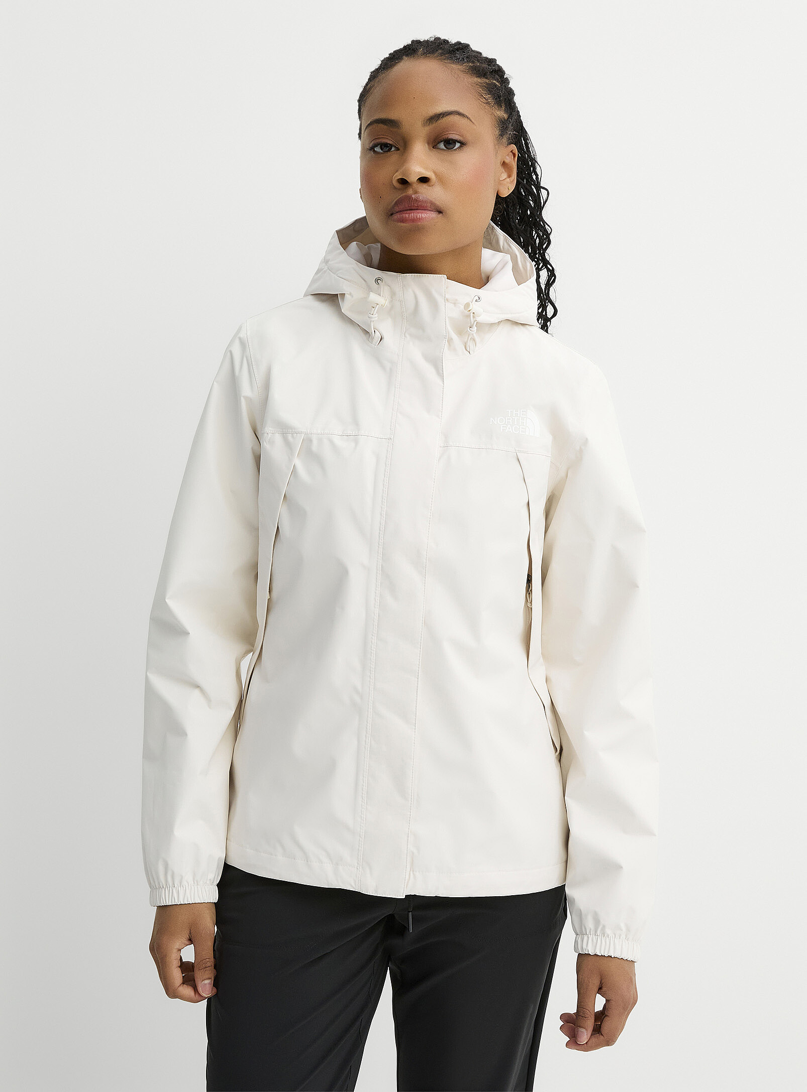 The North Face - Antora hooded raincoat (Women, Beige, X-SMALL)
