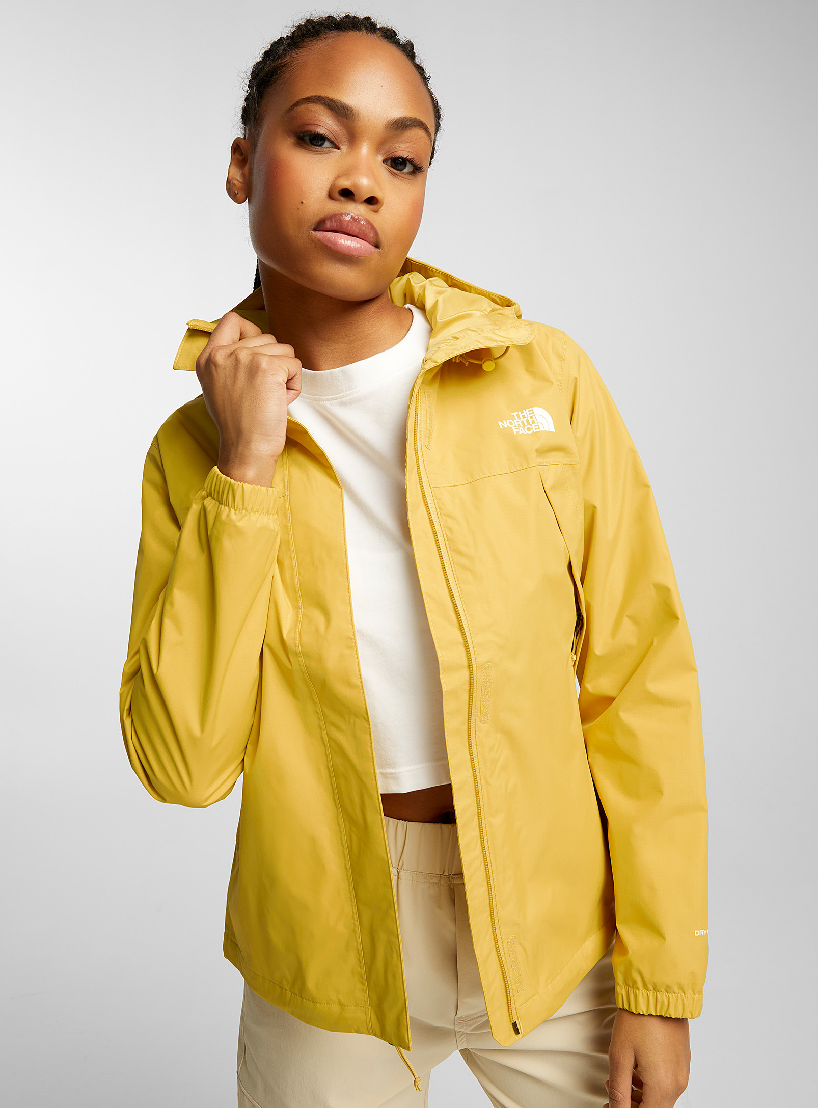 The North Face Antora Hooded Raincoat In Golden Yellow