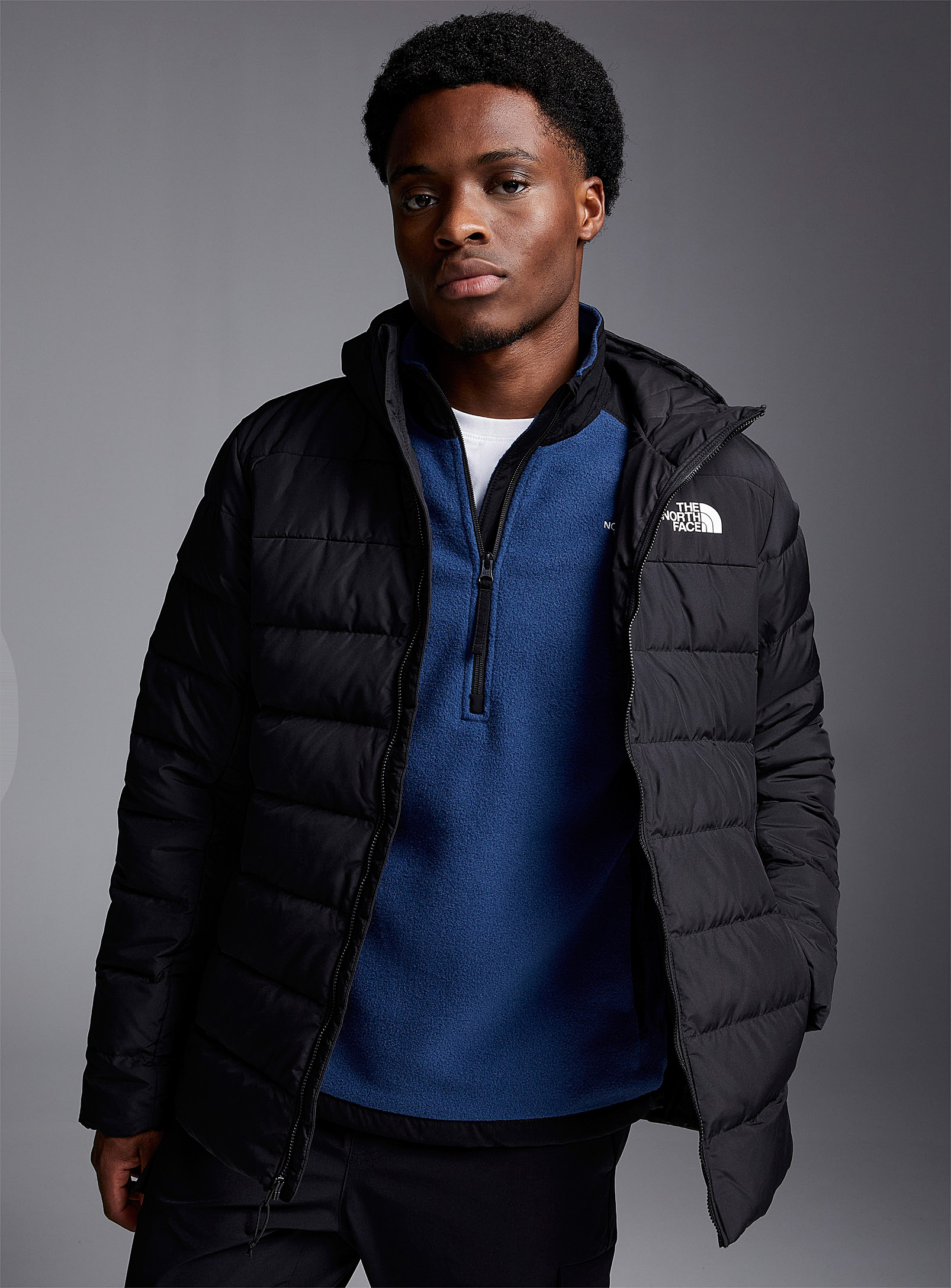 The North Face - La veste matelassée à capuche Aconcagua 3 (Homme, Noir, T.GRAND)