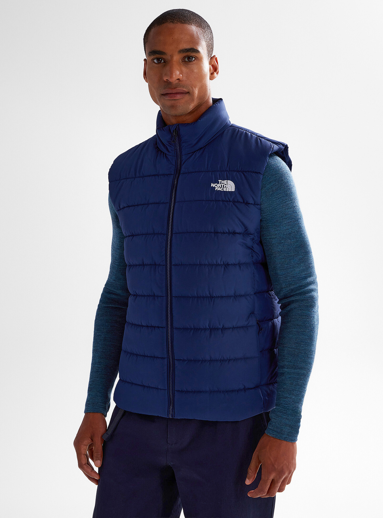 The North Face - La veste matelassée sans manches Aconcagua 2 Coupe décontractée (Homme, Bleu, T.GRAND)