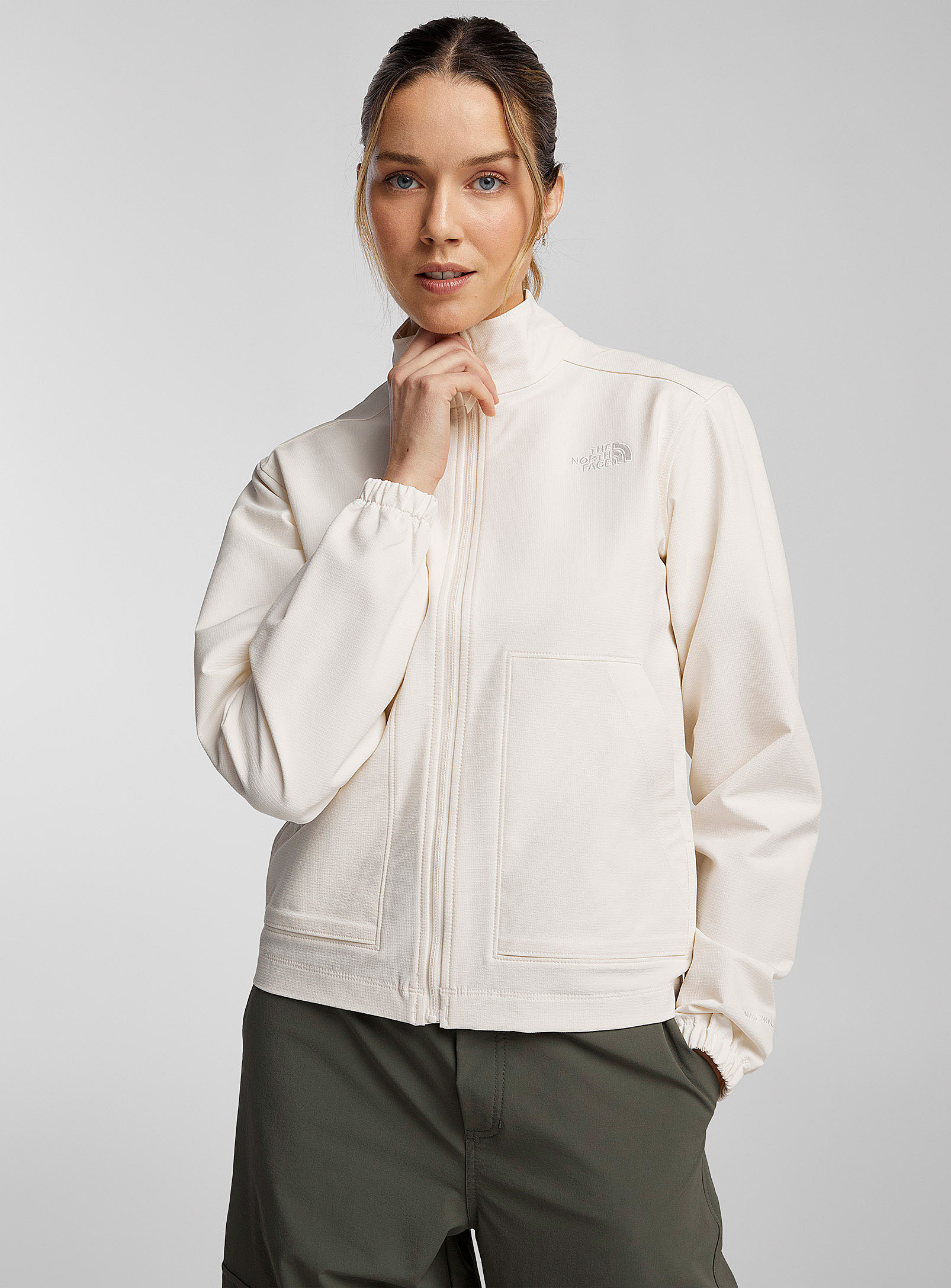 The North Face Willow Stretch Ripstop Jacket In Off White