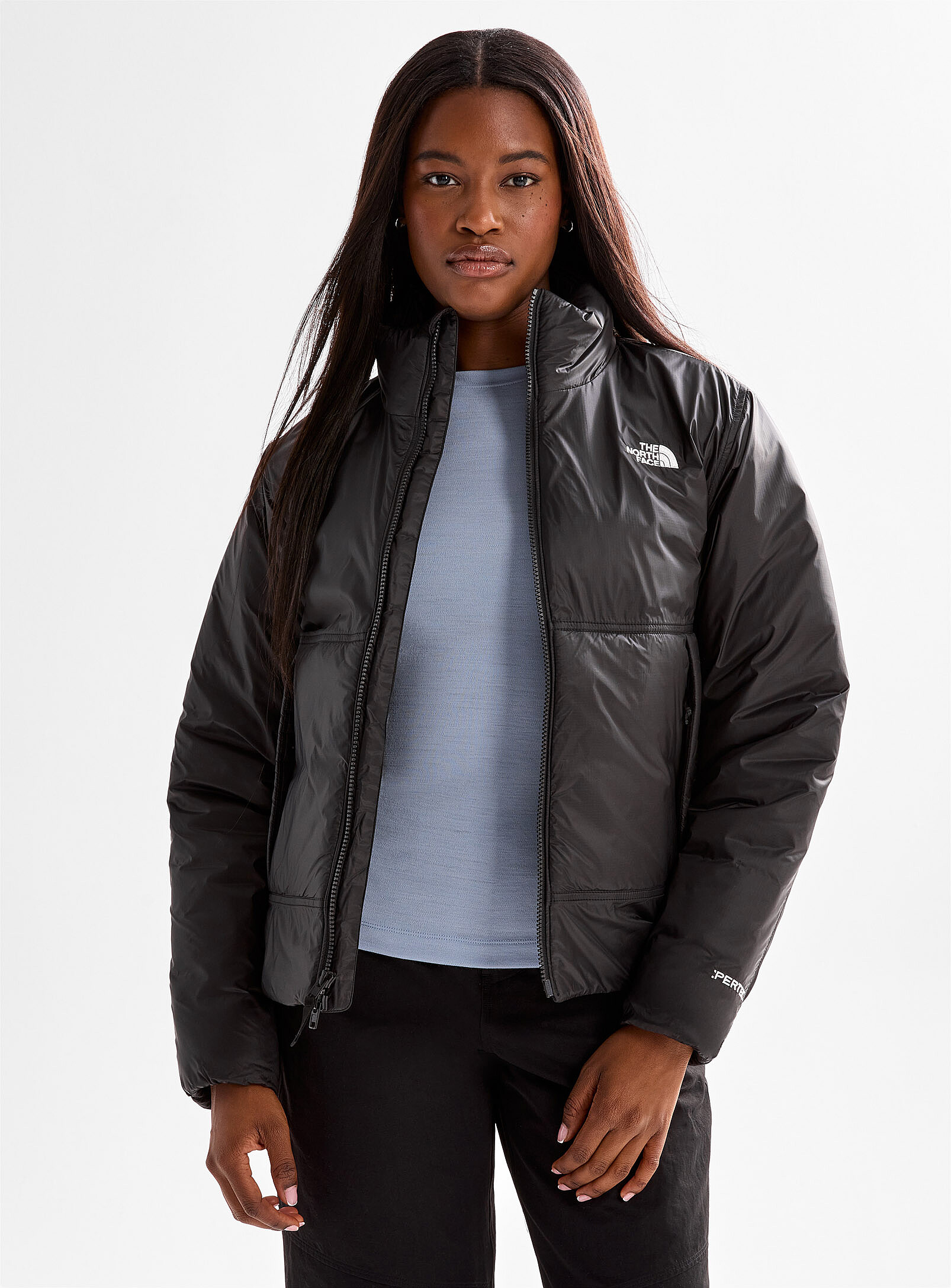 The North Face - La veste matelassée Pertex MD Explore (Femme, Noir, GRAND)