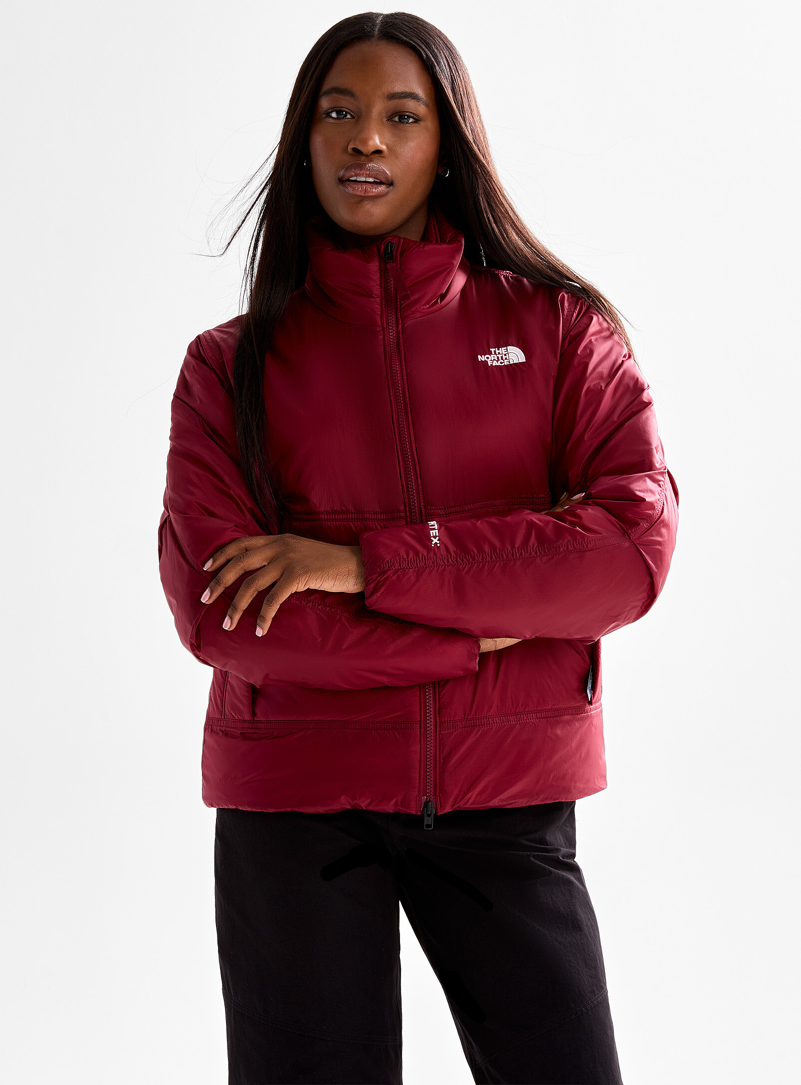 The North Face - La veste matelassée Pertex MD Explore (Femme, Rouge, GRAND)