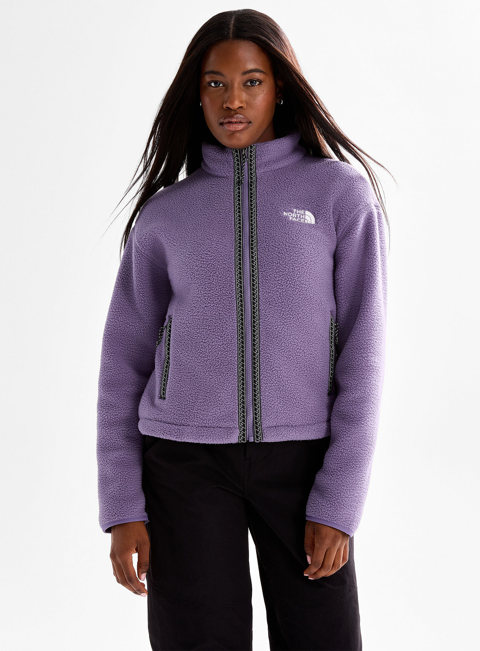 The North Face - La veste polaire TNF MC Fleeski  Coupe décontractée (Femme, Cramoisi, GRAND)