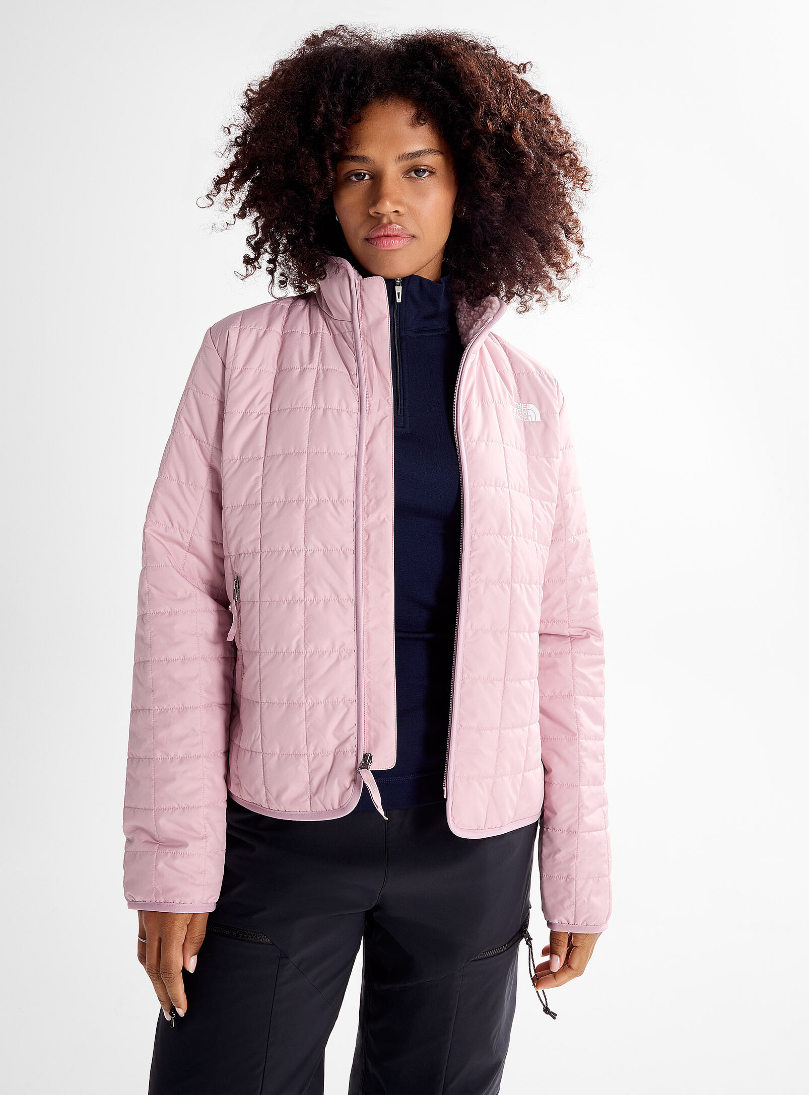 The North Face - Junction polar-fleece-collar quilted jacket (Women, Pink, X-LARGE)