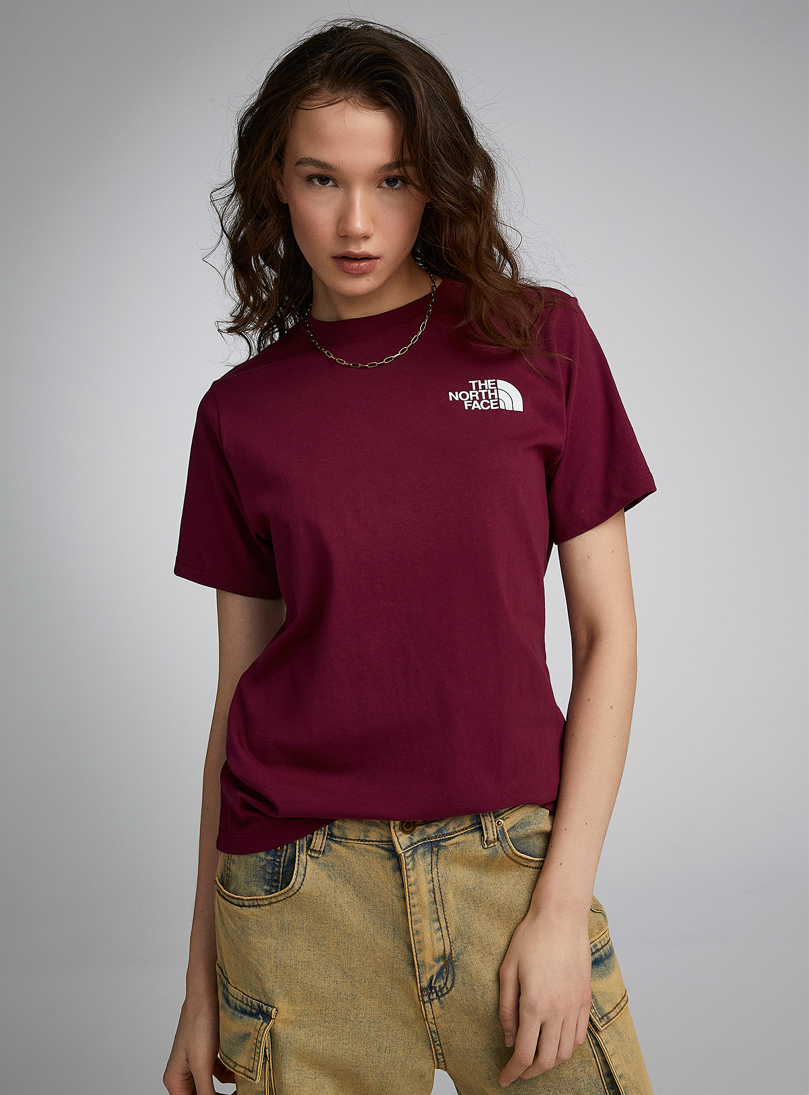 The North Face Box Nse Logo Tee In Cherry Red