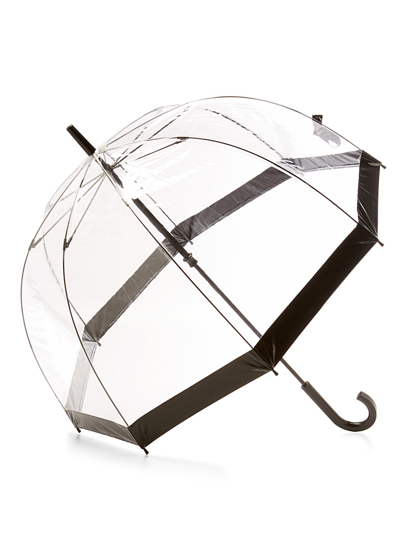 Simons: Le parapluie cloche transparent Noir pour femme