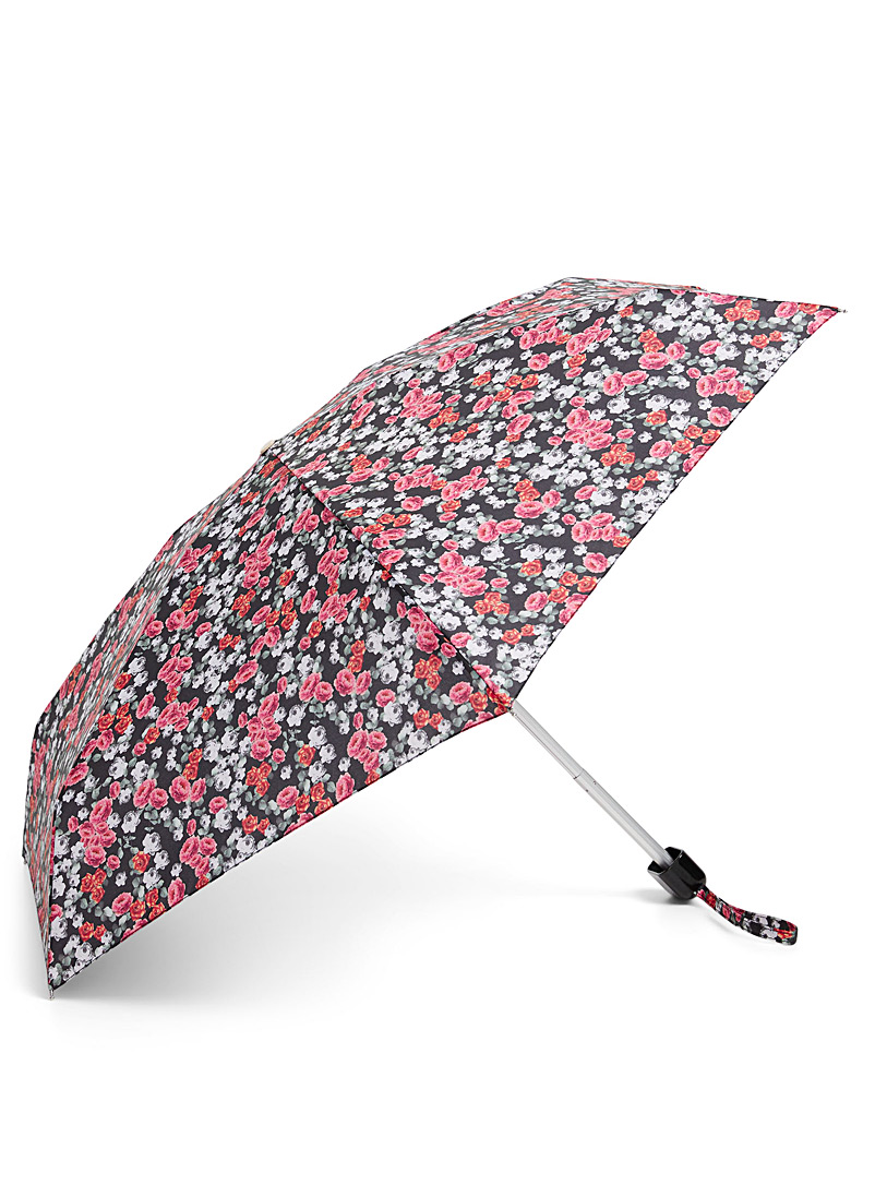Simons: Le petit parapluie compact à motifs Noir pour femme