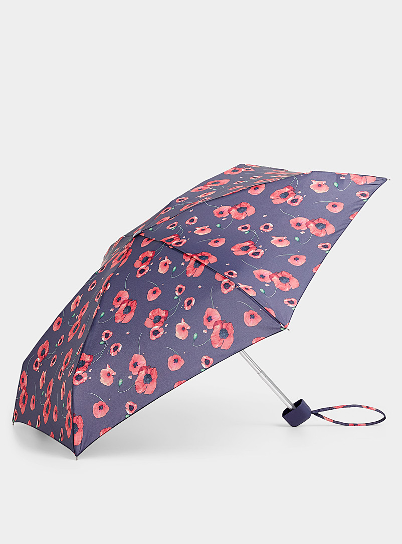 Simons Grey Small patterned compact umbrella for women
