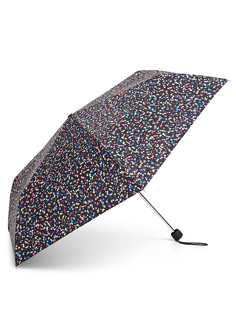 Simons Black Patterned black umbrella for women