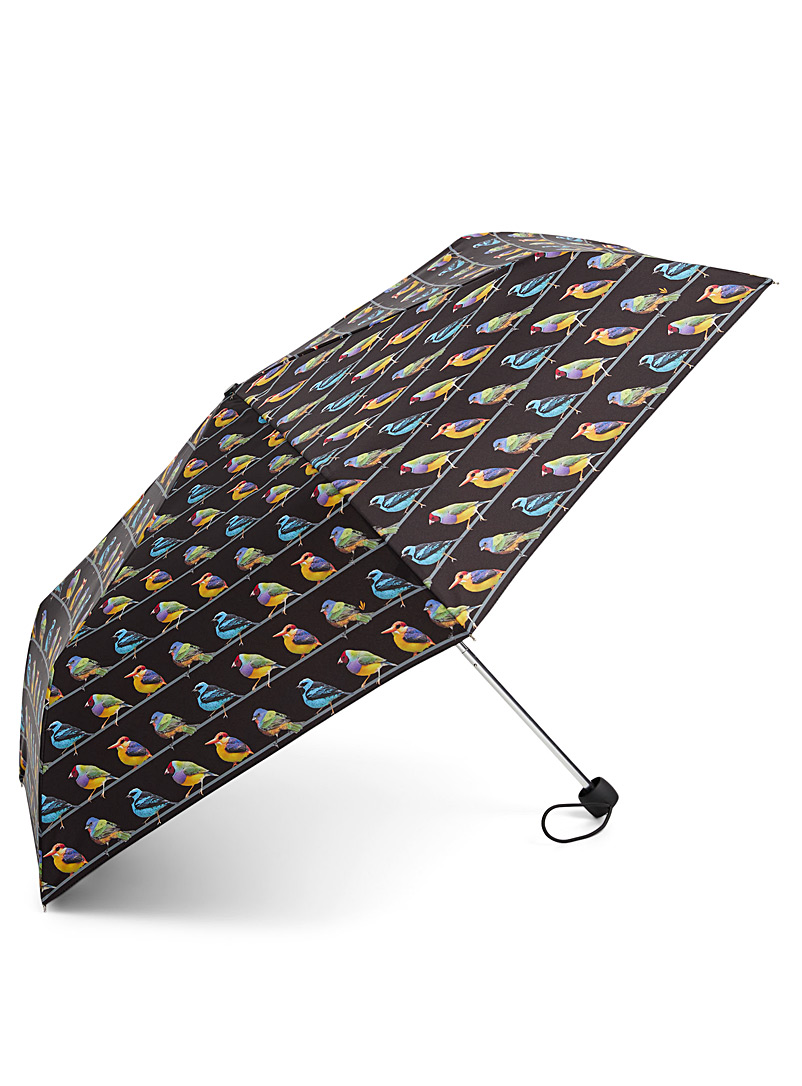 Simons Patterned Grey Black and white umbrella for women
