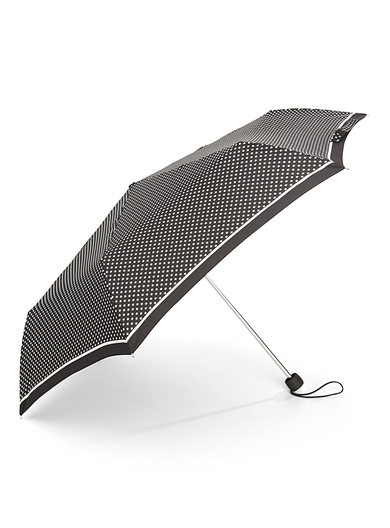 Fulton Patterned Grey Patterned black umbrella for women