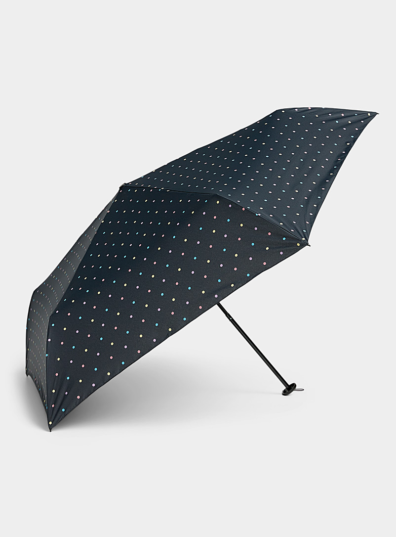 Fulton Patterned Black Patterned ultra-compact umbrella for women