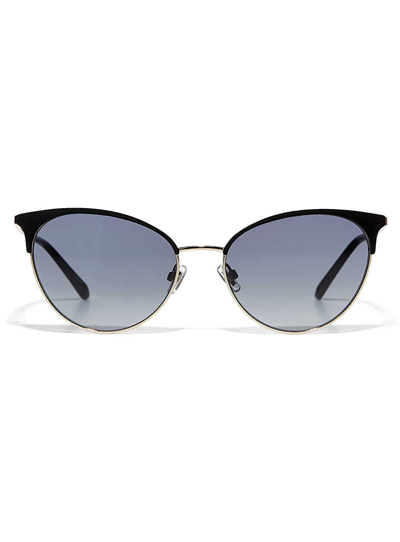 Fossil Black Mixed-media cat-eye sunglasses for women