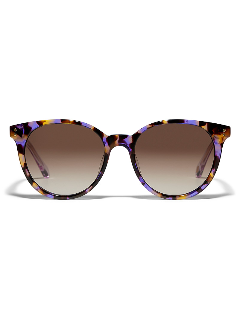 Fossil Medium Brown Chiaroscuro round sunglasses for women